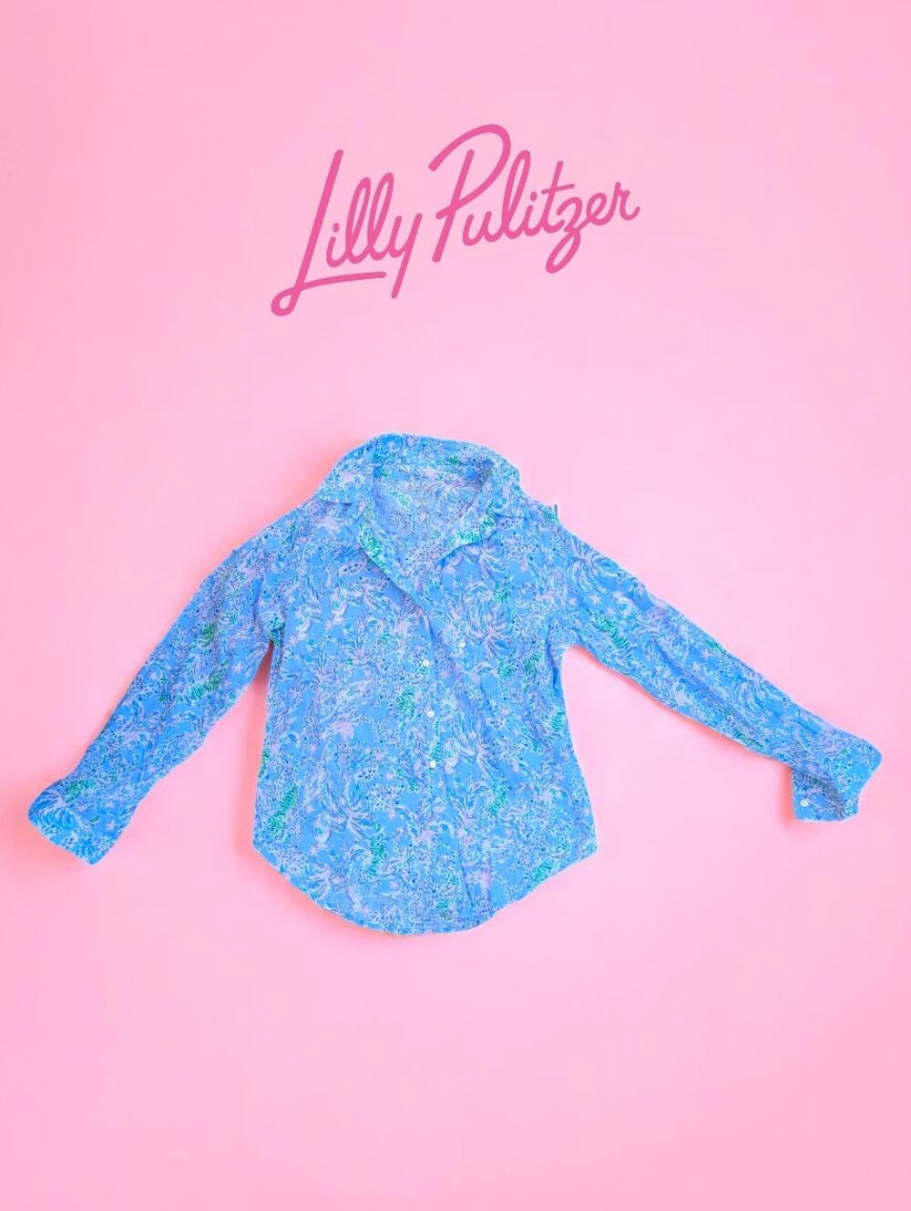 💙 Lilly Pulitzer Women's Linen Button-Down Shirt Blouse – Size S – NWOT 💙